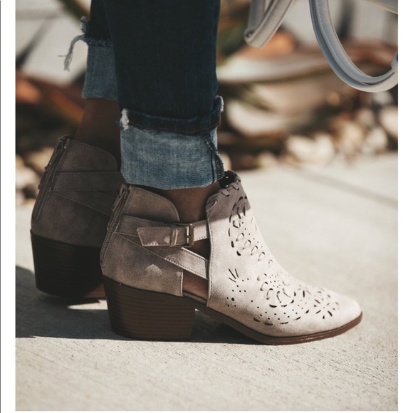 Taupe western inspired cutout bootie NIB. - Picture 3 of 8